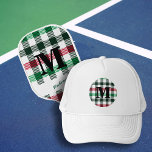 Plaid Preppy Colors Custom Monogram Truckerkappe<br><div class="desc">Ein einfacher Trucker Hut mit Gingham und anpassbarem Monogramm. In unserem Shop finden Sie passende Paddel. Personalisieren Sie es,  um es zu einem Geschenk zu machen.</div>