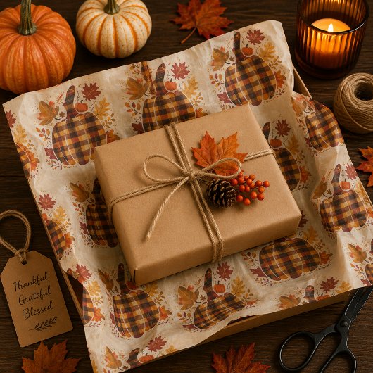 Plaid Pumpkin Blessings Seidenpapier