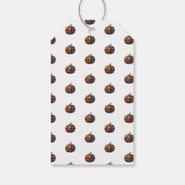 Plaid Pumpkin Halloween Gift Tag Geschenkanhänger