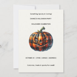 Plaid Pumpkin Halloween Party Invitation Einladung