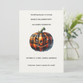 Plaid Pumpkin Halloween Party Invitation Einladung (Stehend Vorderseite)