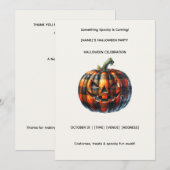Plaid Pumpkin Halloween Party Invitation Einladung (Vorne/Hinten)
