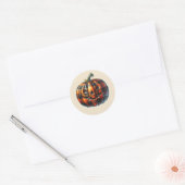 Plaid Pumpkin Halloween Round Sticker (Umschlag)
