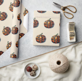 Plaid Pumpkin Halloween Wrapping Paper Geschenkpapier