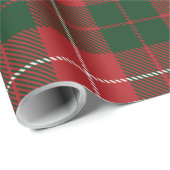 Plaid Red Green Checkered Tartan Geschenkpapier (Rolleneckpunkt)