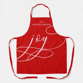 Plaid Red Joy Christmas Schürze (Vorderseite)