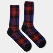 Plaid Red Purple Checkered Rustic Tartan Socken (Rechts)