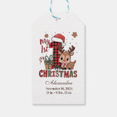 Plaid Reindeer First Christmas Geschenkanhänger (Rückseite)