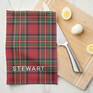 Plaid Rustic Rot und Grün Stewart Tartan Geschirrtuch