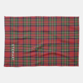 Plaid Rustic Rot und Grün Stewart Tartan Geschirrtuch (Horizontal)