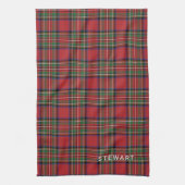 Plaid Rustic Rot und Grün Stewart Tartan Geschirrtuch (Vertikal)