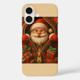 Plaid Santa Claus Christmas Design iPhone 16 Hülle