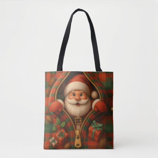 Plaid Santa Claus Christmas Design Tasche (Vorderseite)