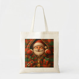Plaid Santa Claus Christmas Design Tragetasche
