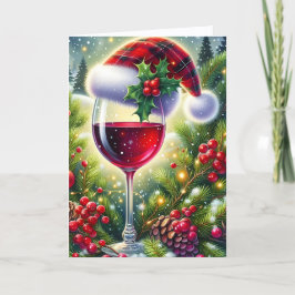 Plaid Santa Hat Holiday Spirit Christmas Feiertagskarte