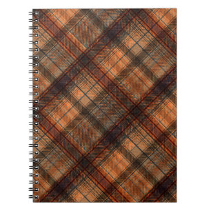Plaid Scottish tartan brown orange black classic Notizblock