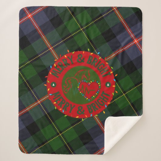 Plaid Sherpa Blanket Merry & Bright Sherpadecke (Vorderseite)