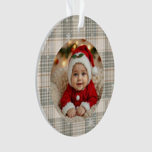 Plaid Snowflake Family Keepsake Ornament (Vorderseite)