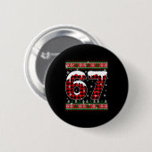 Plaid Snowflake Six Seven Christmas 67 Meme Button (Vorne & Hinten)