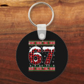 Plaid Snowflake Six Seven Christmas 67 Meme  Schlüsselanhänger (Vorderseite)