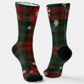 Plaid Snowflakes Rustic Winter Christmas Tartan Socken (Gewinkelt)