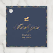 Plaid Square Baby Shower Favor Tag Geschenkanhänger (Vorderseite)