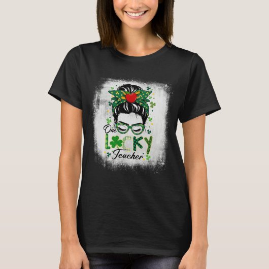 Plaid St Patricks Day Preschool Prek Teachers Luck T-Shirt (Vorderseite)