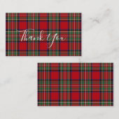 Plaid Stewart Tartan Client Thank You Mitteilungskarte (Vorne/Hinten)