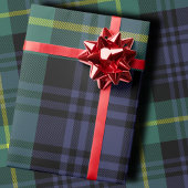 plaid Stylish Navy Christmas Geschenkpapier