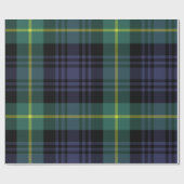 plaid Stylish Navy Christmas Geschenkpapier (Flach)