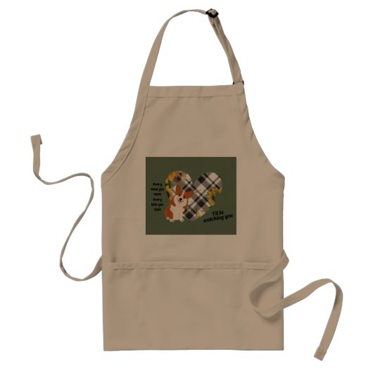 Plaid Sunflower Heart Dog Adult Apron Schürze (Vorne)