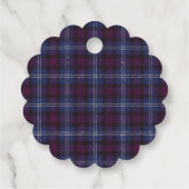 Plaid Tartan Burgundy Blue Baby Shower Thank You Geschenkanhänger (Rückseite)