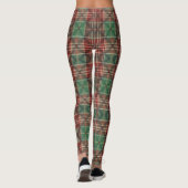 Plaid Tartan Christmas Red Green Traditional Leggings (Rückseite)