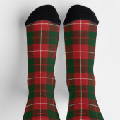 Plaid Tartan Green Red Check Rustic Socken (Oben)