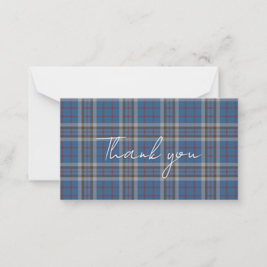 Plaid Tartan Thompson Rustic Thank You Mitteilungskarte (Vorderseite)