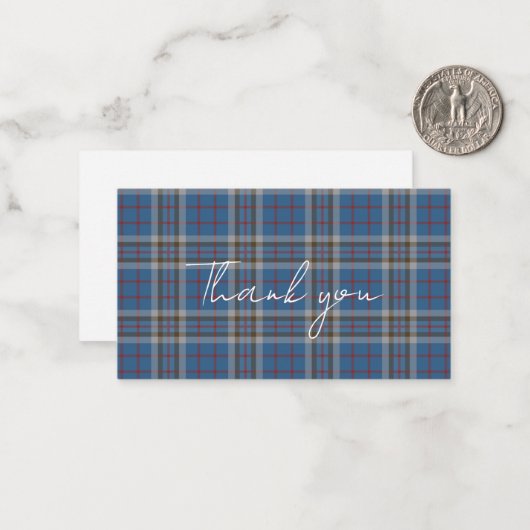 Plaid Tartan Thompson Rustic Thank You Mitteilungskarte (Vorderseite/Rückseite Beispiel)
