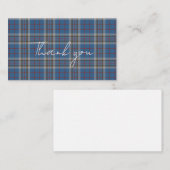 Plaid Tartan Thompson Rustic Thank You Mitteilungskarte (Vorne/Hinten)