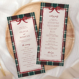 Plaid-Weihzeit-Hochzeitsprogramm | Holiday-Tartan Programm