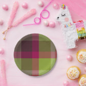 Plaid With Patterened Texture Pappteller (Party)