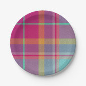 Plaid With Patterened Texture Pappteller (Vorderseite)