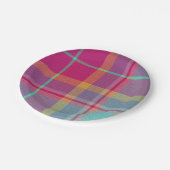Plaid With Patterened Texture Pappteller (Schrägansicht)