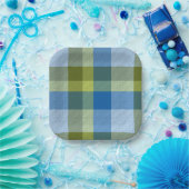 Plaid With Patterened Texture Pappteller (Party)