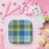 Plaid With Patterened Texture Pappteller (Party)