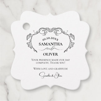 Plain  and Elegant Wedding Favour Tag  Geschenkanhänger