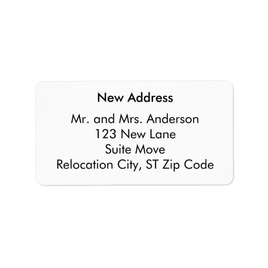 Plain and Simple New Address Labels Adressaufkleber (Vorne)