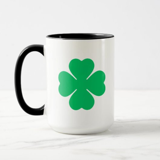 Plain Big Clover for Luck  Tasse (Links)