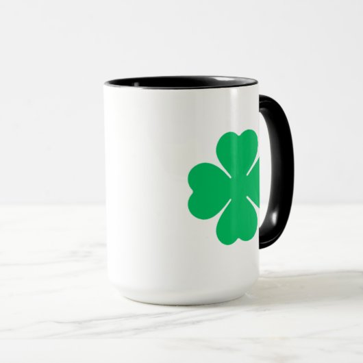 Plain Big Clover for Luck  Tasse (VorderseiteRechts)