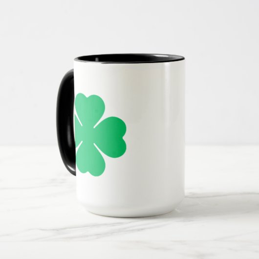 Plain Big Clover for Luck  Tasse (Vorderseite Links)