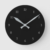Plain black clock runde wanduhr (Vorderseite)