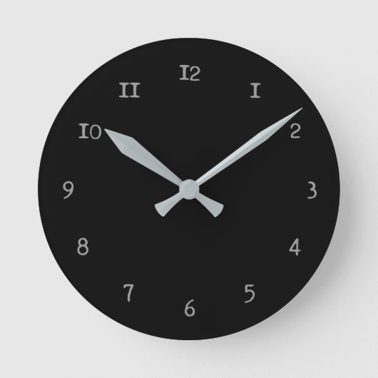 Plain black clock runde wanduhr (Vorderseite)